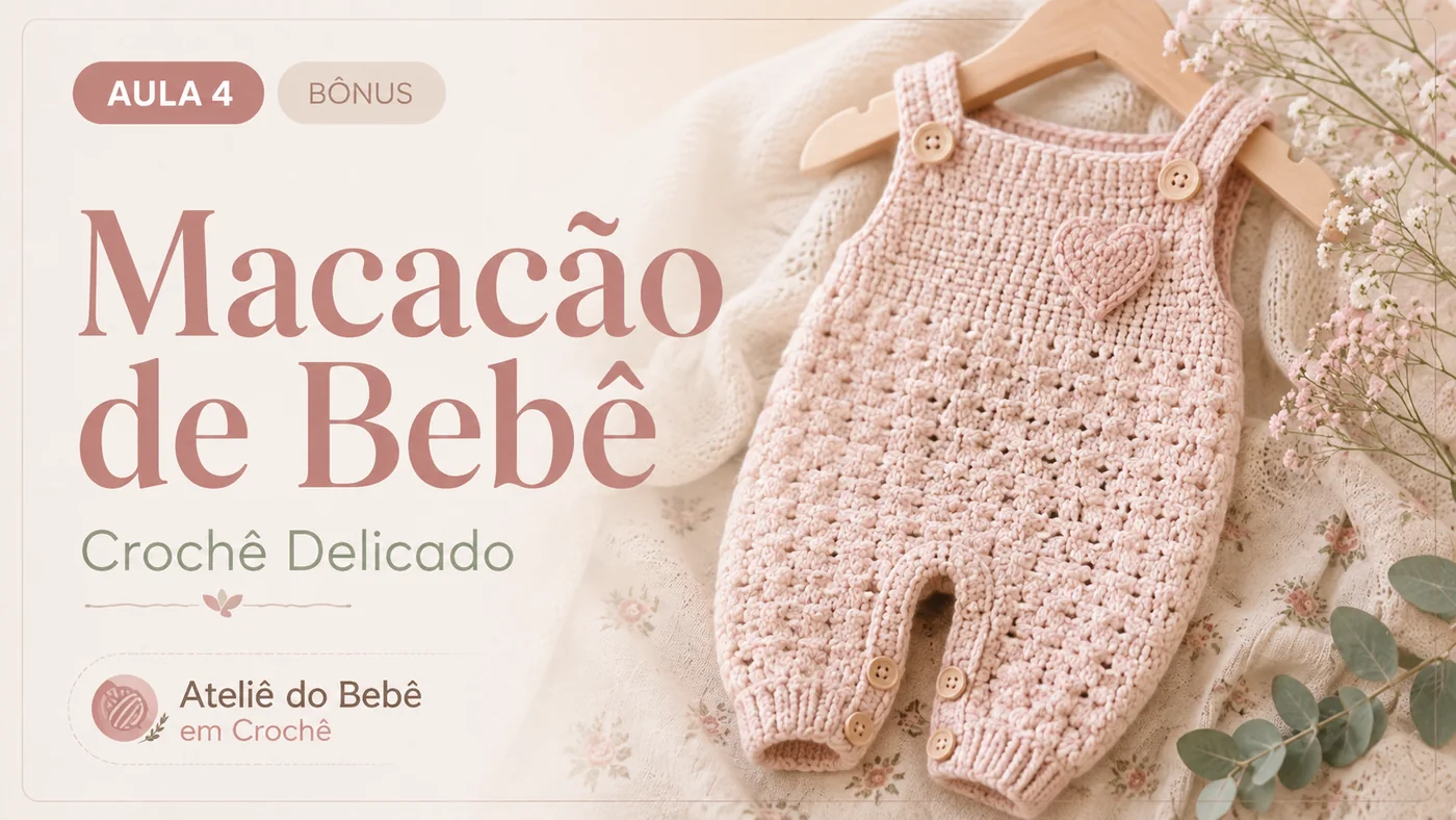 Macacão de crochê para bebê