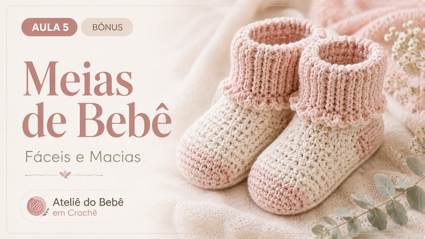 Meias de crochê para bebê
