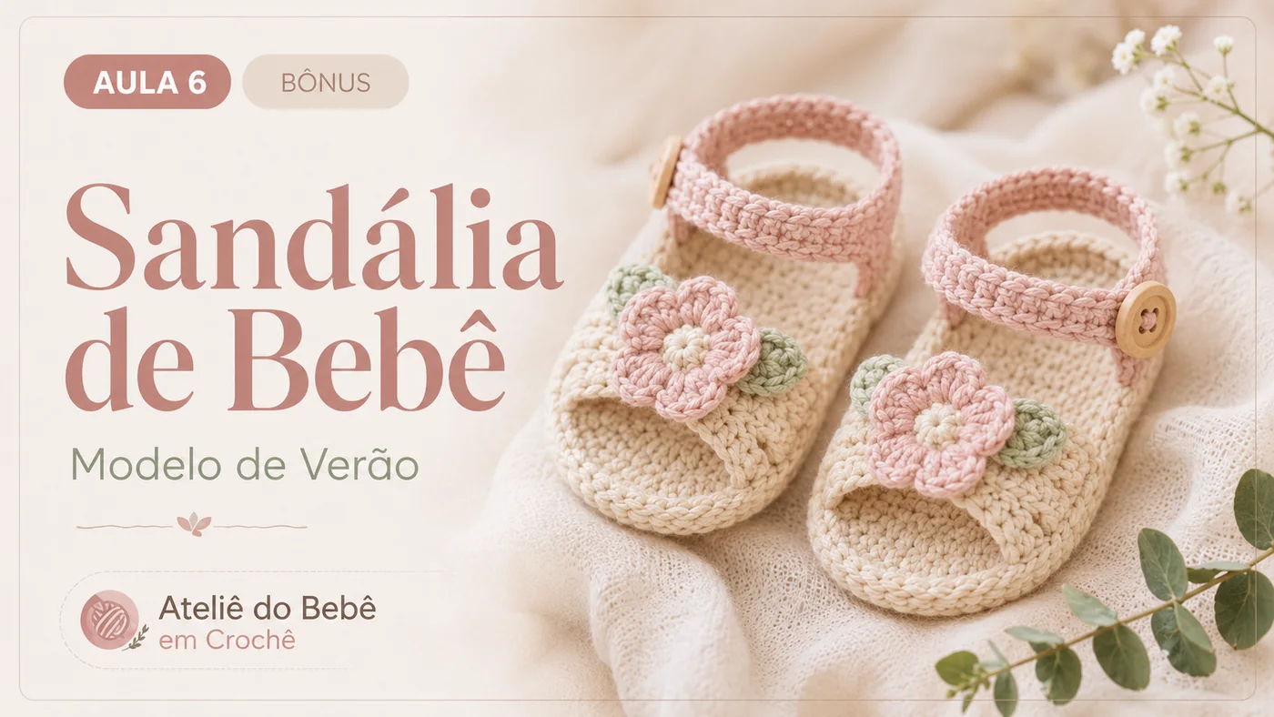 Sandália de crochê para bebê